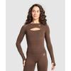 Gymshark Vital Бесшовный топ с длинными рукавами и вырезом Espresso Marl B2c8o Nbfb