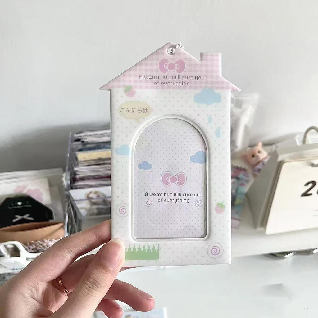 1Pc Cute Mobile Phone Camera House Shape PVC Card Holder Kpop 3-inch Photocard Display Pendant for Backpack Keychain