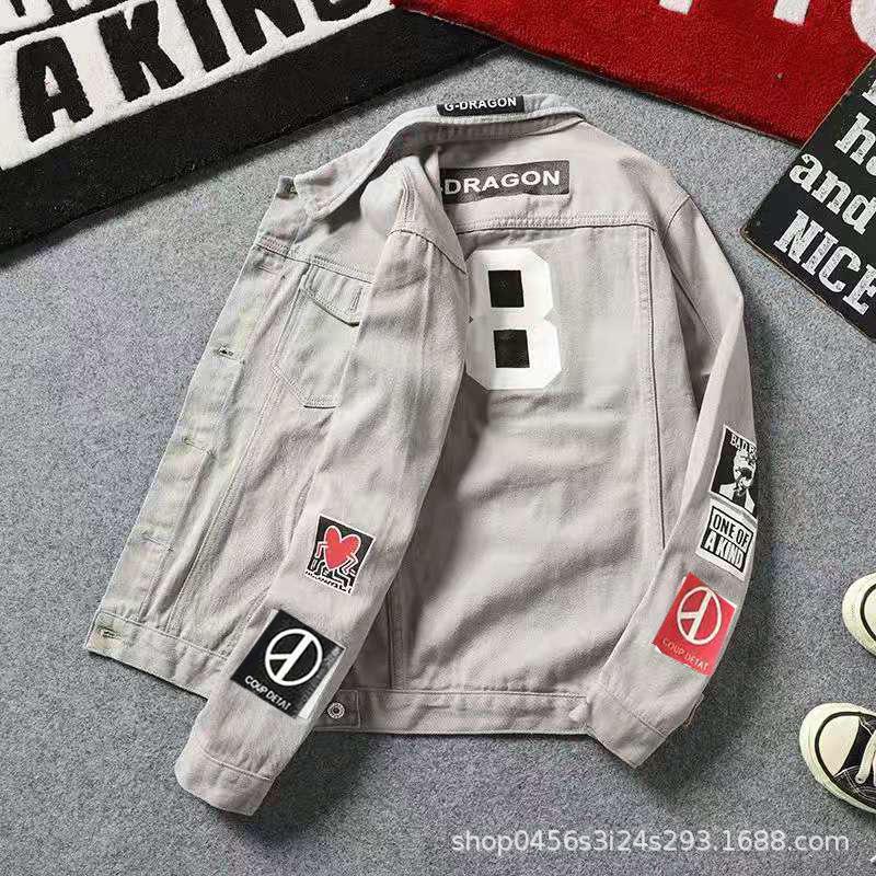 Молодежная джинсовая куртка в корейском стиле для учеников средних и старших классов - модное мужское пальто на весну и осень