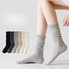 Women's Summer Thin Solid Color Mesh Boneless Loose Tube Pile Cotton Socks