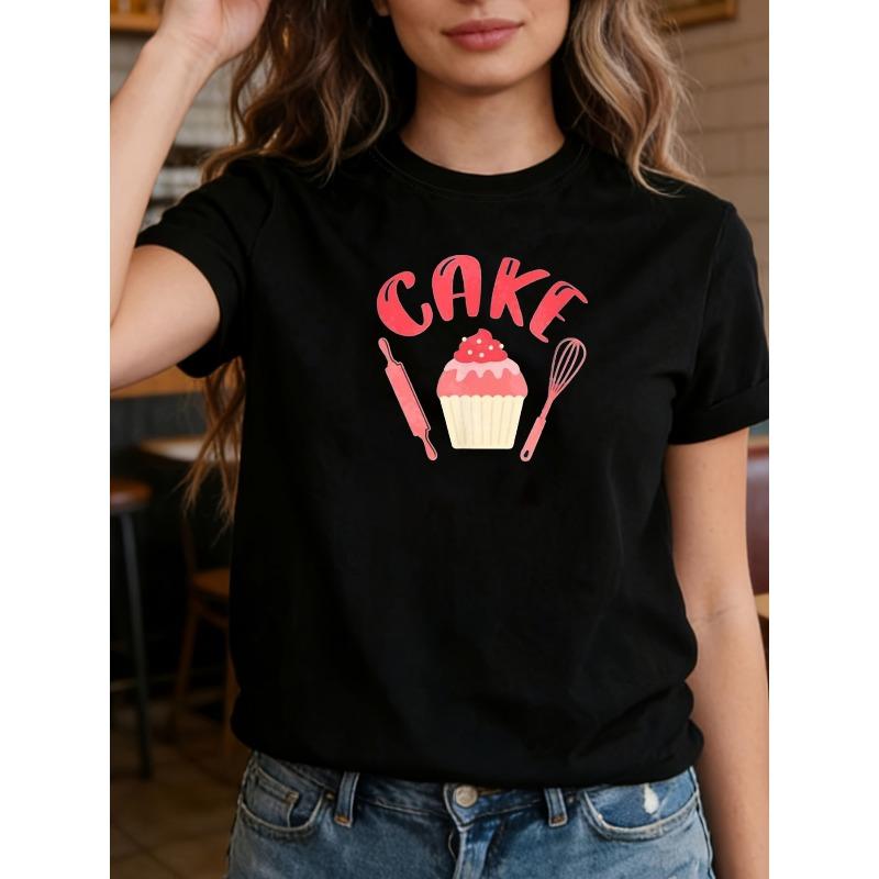 Women'S T-Shirt with A Graphic Print, Featuring Short Sleeves and A Crew Neck, Perfect for Casual Wear in Summer and Spring