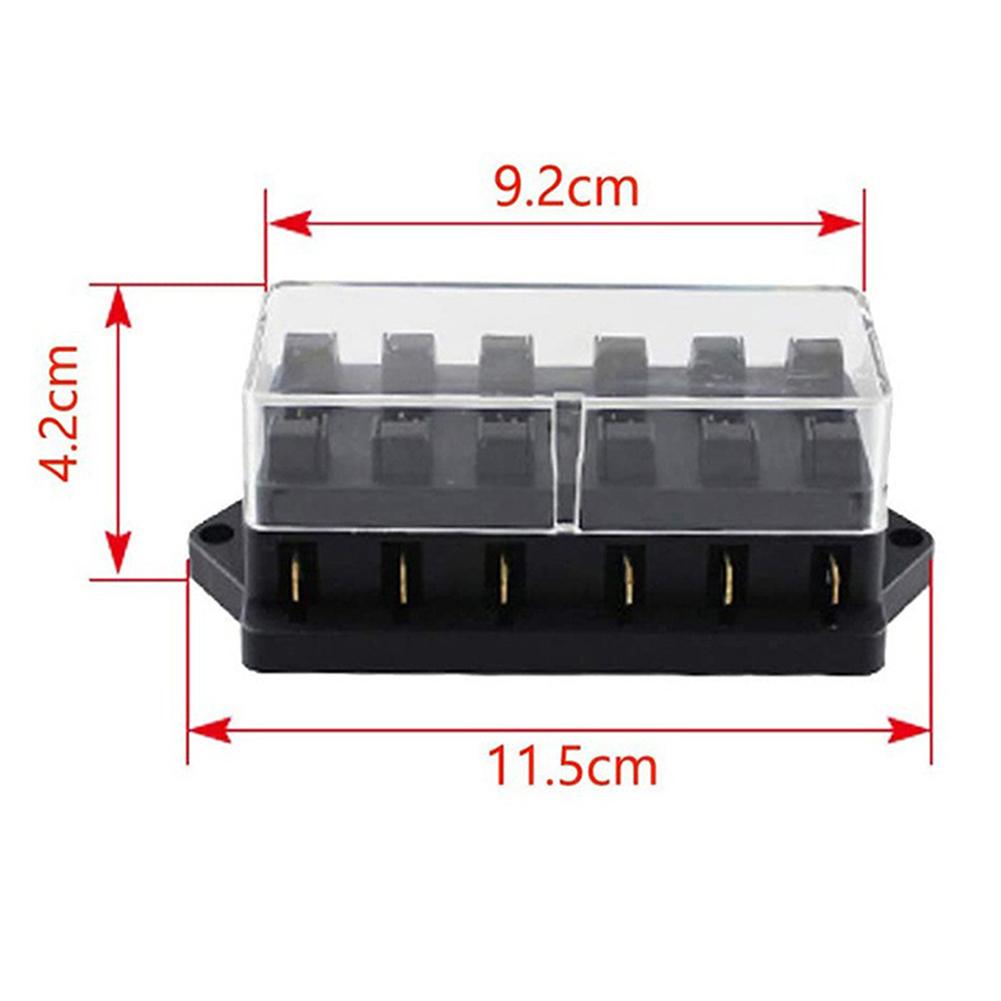 YJ-FB017 Automotive Circuit Blade Fuse Box 6 Ways Car Boat RV Block Holder Case