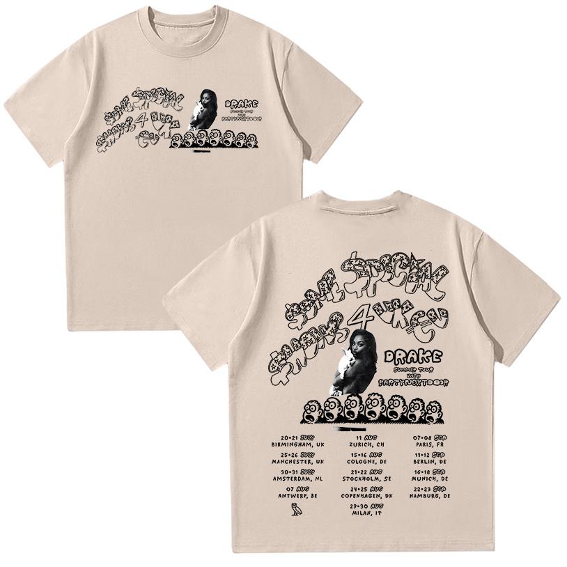 Футболка Drake & PARTYNEXTDOOR $ome $pecial $hows 4 Tour 2025 Хип-хоп мода Летний хлопок Свободный топ Подарки для фанатов Высококачественная футболка