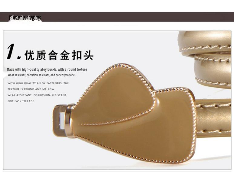 Женский модный черный лаковый ремень с бантом - Универсальный аксессуар для подчеркивания талии из натуральной кожи