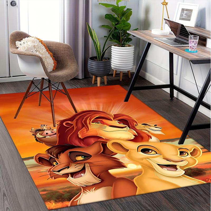 Office Rug Lion King, Simba theme 3D Printed Anti-Slip Rug-Machine Washable for Living Room
