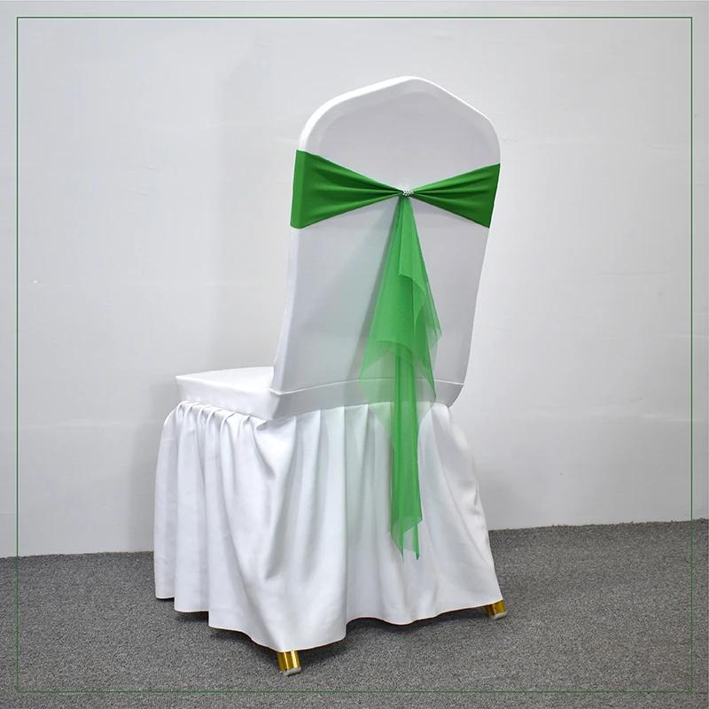 10/50 шт. эластичные спандексовые ленты-банты для стульев с лентой из органзы для банкета, вечеринки, свадьбы, эластичные пояса для стульев