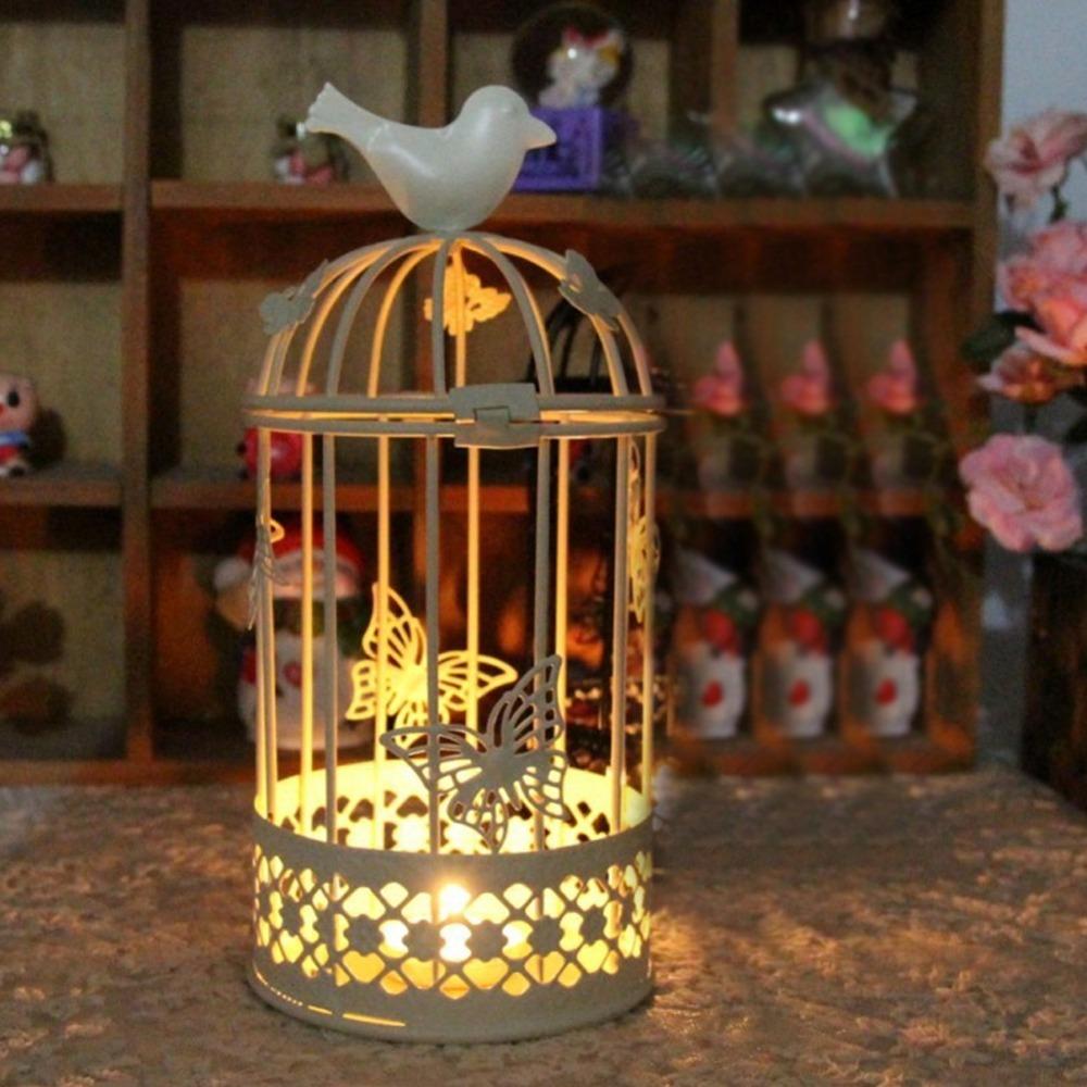 Iron Hollow Birdcage Candle Holder Birdcage Café Bar Desktop Candle Stand  Café Interior