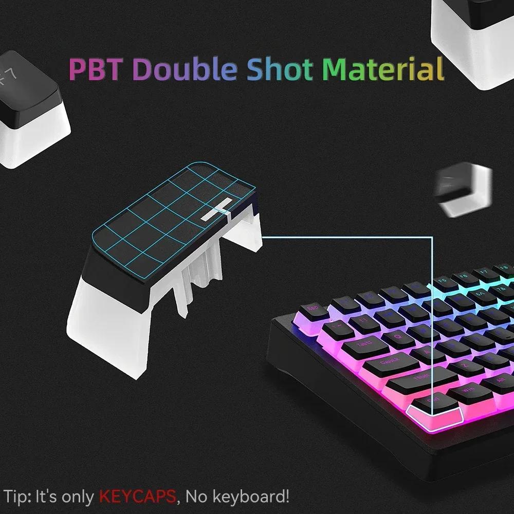 Xiaomi 2025 Pudding PBT Keycaps 129 Keys Double Shot Translucent for 60% 80% 100% Layout OEM Profile for RGB Mechanical Gaming Keyboard