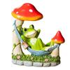 Фигурка лягушки-читателя из смолы Садовые статуэтки Статуэтка лягушки на грибе Садовая статуэтка лягушки Украшения для газона для крыльца двора патио балкона
