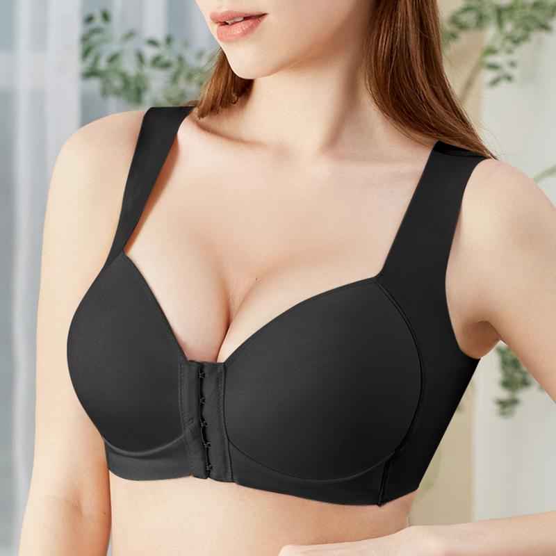 Front Closure Bra Posture Bras for Women Front Hooks Wireless Brassiere Seamless Smooth Back Support Bra
