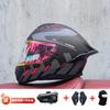 Full Face Motorcycle Helmet With External Bluetooth Module Men Women Large Rear Wing Sport Style DOT Approved