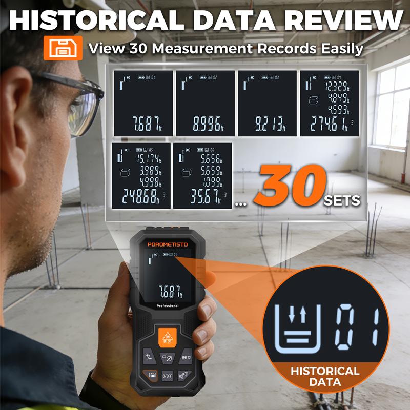 50/80M Laser Rangefinder Laser Distance Meter Range Finder Measurable Angle Laser Measure Electronic Ruler Measurement Tool LM01