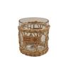 1PC Votive Hurricane Kitchen Decor Tea Light Vintage Candle Holder Handcrafted for Dining Table Seagrass Glass Rattan Woven