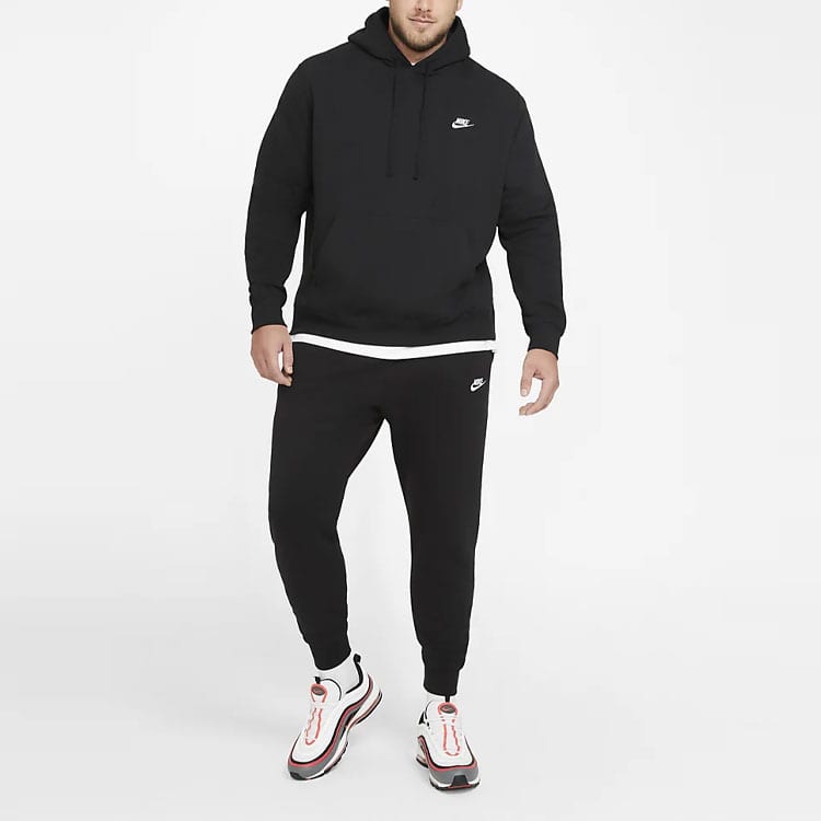 Nike Спортивная толстовка Club Fleece с начесом, утепленная, с капюшоном, на флисовой подкладке, мужская, зимняя, черная BV2655-010