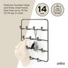 Umbra Wall Hooks, Wall Hanger, Door Hooks, Door Hook Storage, Black/Walnut, 14-Row, ESTIQUE 21004045048