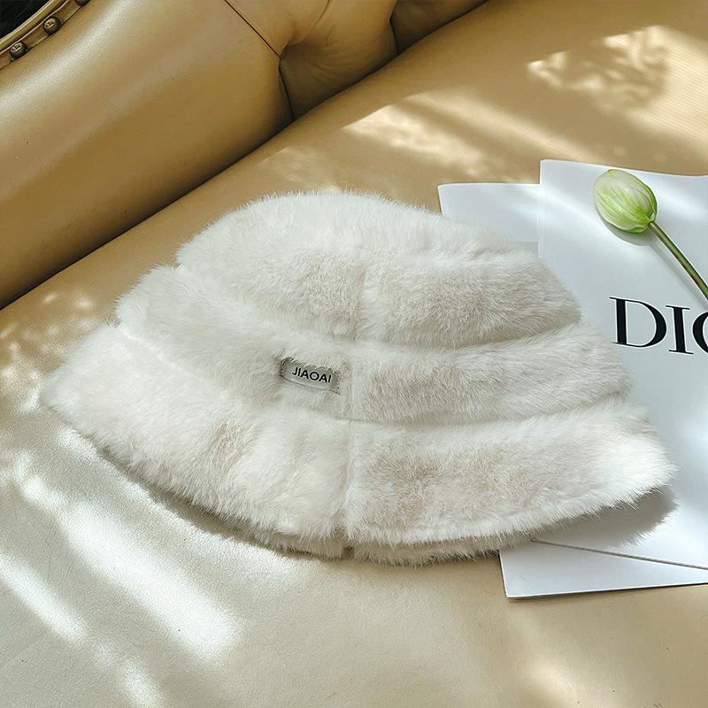 Пушистая зимняя панама в корейском стиле, ветрозащитная шапка для ушей, женская теплая шапка для женщин