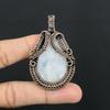 Moonstone 999 Copper Wire Wrapped Silver Pendant, Handmade Gemstone Pendant, Gift For Mom Antique Jewelry