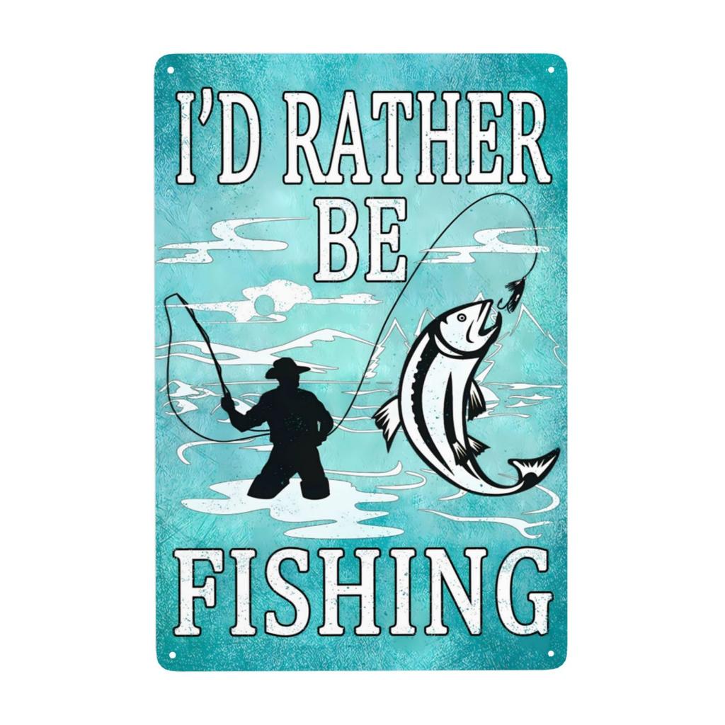 Винтажные металлические знаки для рыбалки, домик для рыбы, знак «дом у озера», подарки для рыбака, настенное искусство для рыбалки, забавный декор для дома 8x12 дюймов