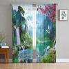 Тюлевые шторы с альпийскими птицами и водопадом для спальни, зала, гостиной, декор, шифоновые занавески для балкона, кухни, домашние шторы