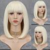 LISI HAIR Женский косплей розовый короткий боб прямой парик с челкой из синтетического волокна повседневная одежда косплей розовый парик длиной до плеч