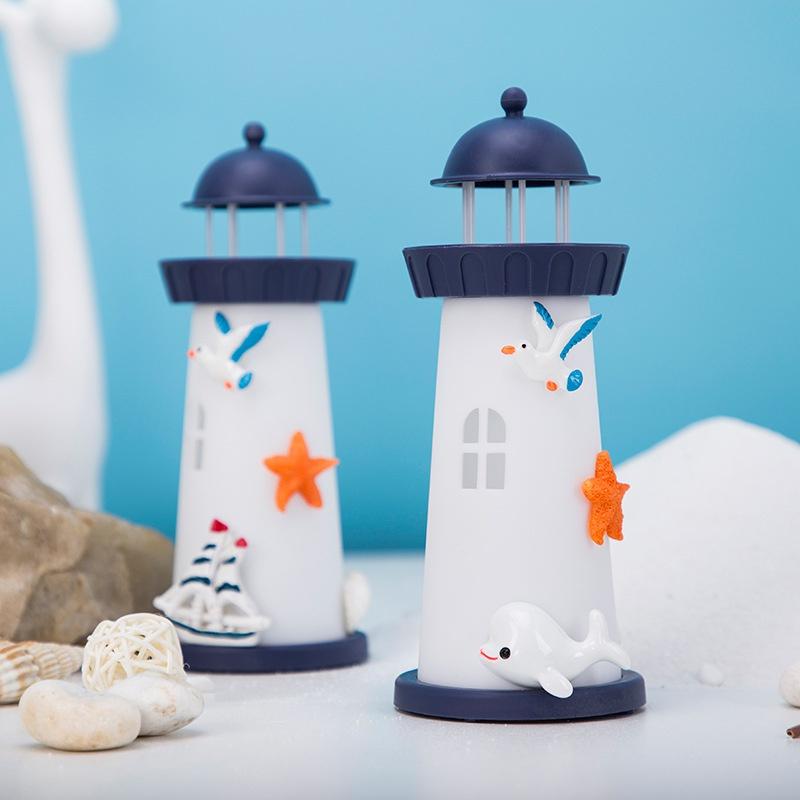 Океанский маяк Креативные украшения Ночной свет Ремесла Светящиеся настольные украшения в средиземноморском стиле