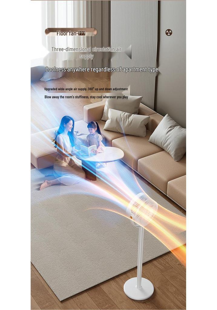 Retractable Electric Fan: Floor & Desktop Two-in-One for Home, Office, Dorm - High Wind Power
