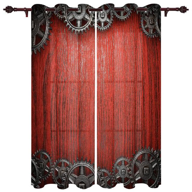 Деревянные двери в винтажном стиле, оконные шторы для детской комнаты, гостиной, занавески, панели, занавески для кухни