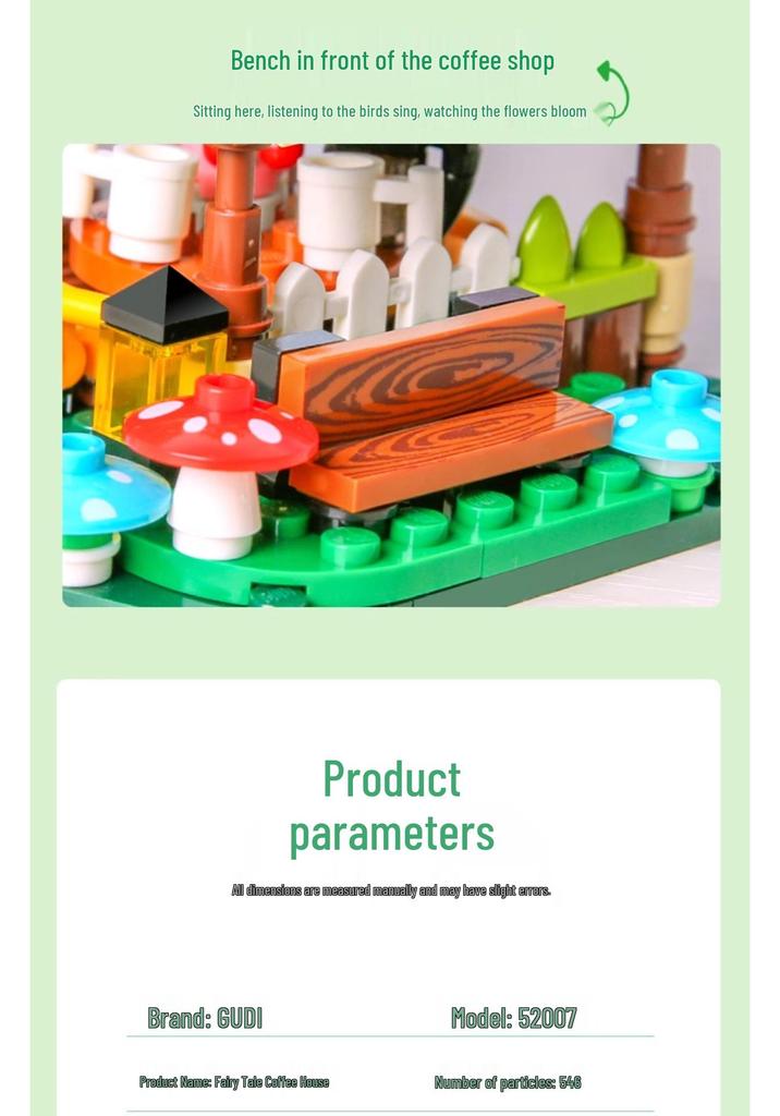 Gudi Educational Building Blocks: Coffee Shop Model Puzzle for Kids