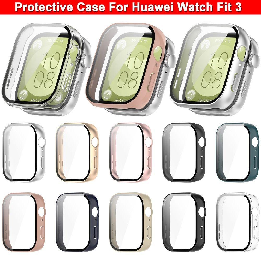 Smart Protective Case PC+Tempered Cover Shell New Screen Protector for Huawei Watch Fit 3