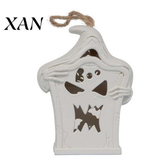 Durable Plastic Decor Halloween Light Up Tombstone Ornaments, Spooky Small Hanging Graveyard Decoration with Party LED for Haunted House, Indoor Home