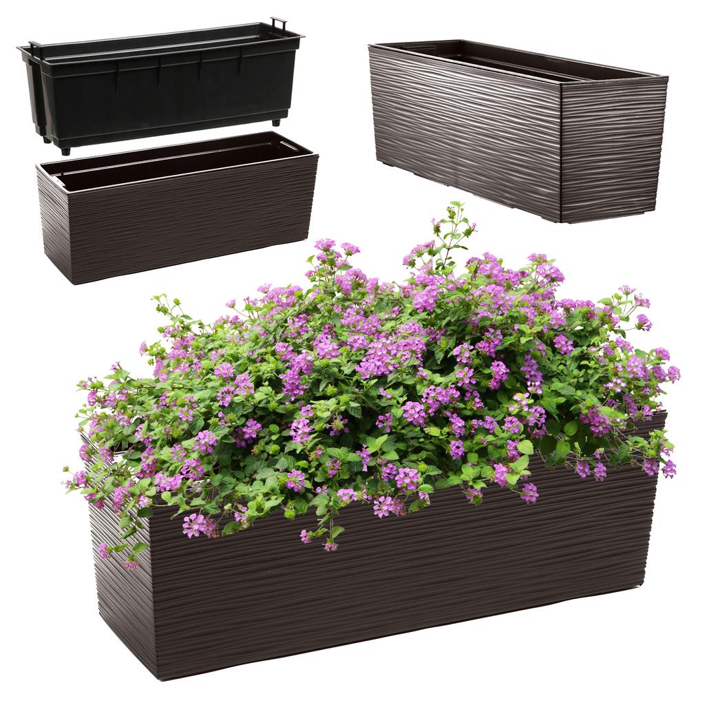 KADAX Doniczka Skrzynka Balkonowa + Wkład 19x56cm 