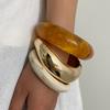 Ingemark 3 Styles Boho Resin Thick Chunky Bangles for Women New Trend Punk Stacking Up Arm Bracelets Couple Daily Party Jewelry