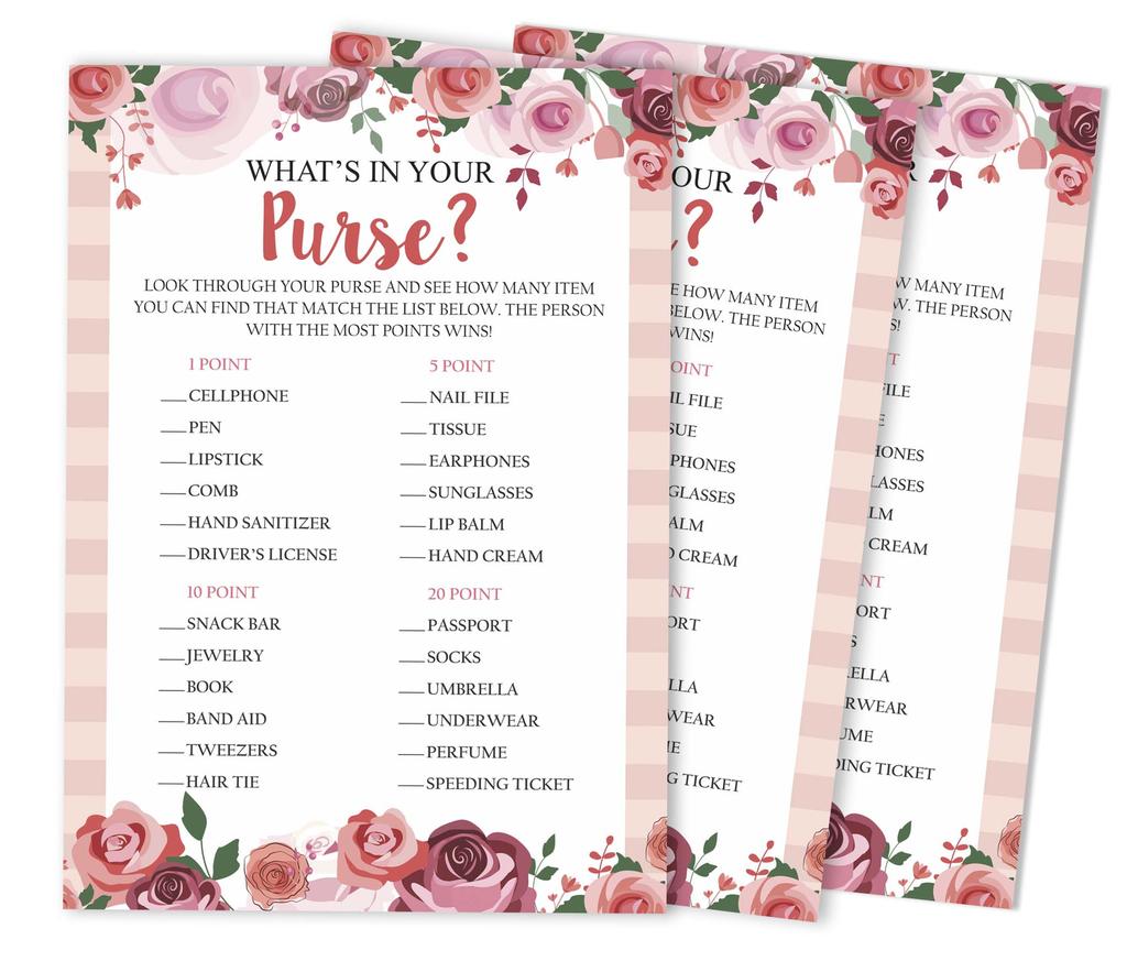 Inkdotpot 50A FloralA BingoA GameA CardsA For Bridal Wedding Shower Bachelorette Party Bulk Blank Square Fill In Gift