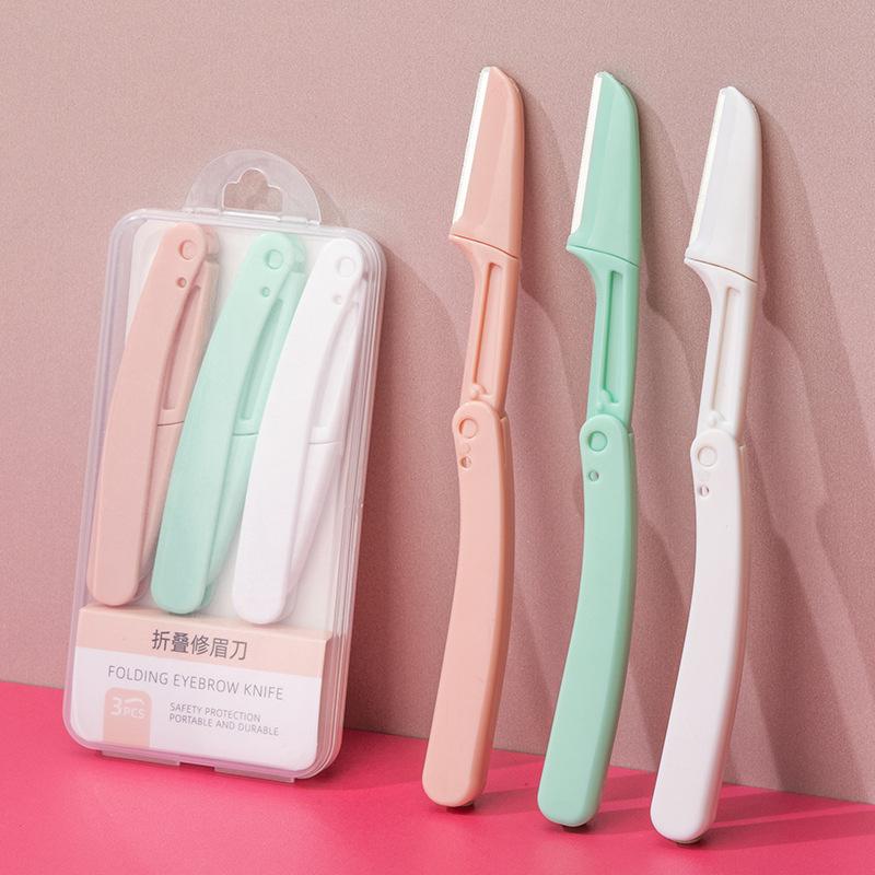 Профессиональная безопасная складная бритва для бровей для женщин – прецизионный триммер, устойчивый к царапинам, подходит для новичков, сменные лезвия