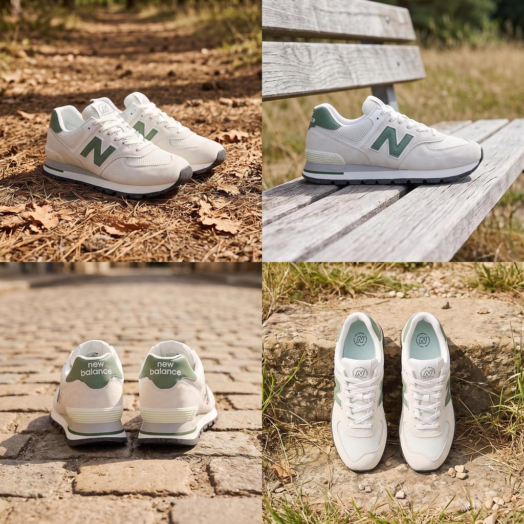 New Balance 574 Прочные белые зеленые кроссовки унисекс ML574DUG