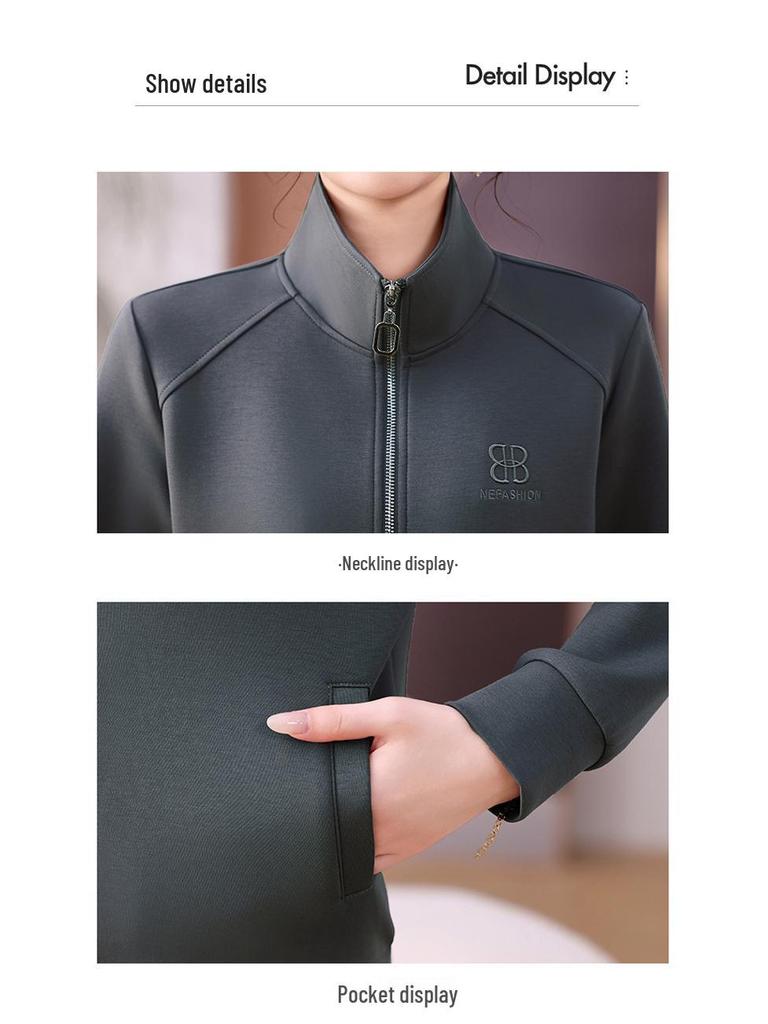 Женский модный костюм-двойка: Куртка с длинным рукавом и брюки широкого кроя для весны и осени