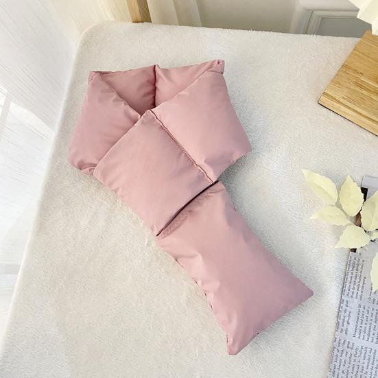 Down Scarf with Pocket Design Solid Color Waterproof Wear-Resistant Winter Versatile Scarf Daily Outdoor