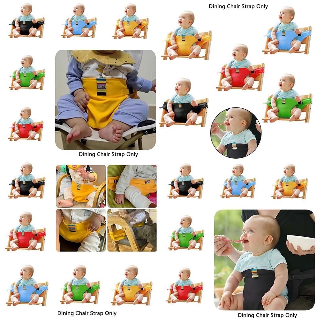 Складной детский безопасный стульчик для кормления с портативным дизайном и полиэстеровой тканью ярких цветов