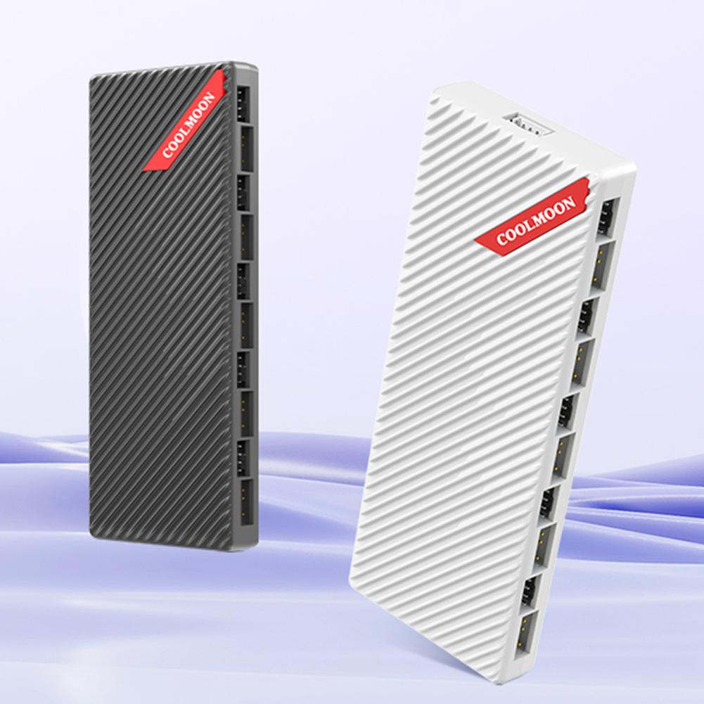 1-в-10 PWM и ARGB Хаб-разветвитель Магнитное крепление ARGB Контроллер-разветвитель 5V 3-Pin Контроллер вентиляторов для корпуса ПК