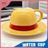 Anime Ceramics Water Cup One Piece Mug Anime Figure Peripheral Hat Shaped Coffee Milk Cup with Saucer Creative Home Supplies