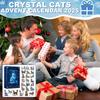 Crystal Cat Advent Calendar 24 Gifts Cute 2D Cat Pendants Christmas Tree Cat Decorative Acrylic Pendant Collectible Figures Gift