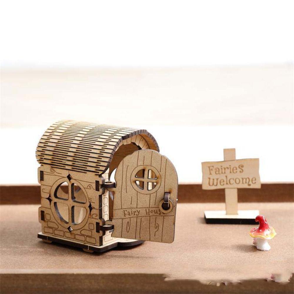 Wooden Material Wooden Fairy House Kit DIY Kit DIY Assembled House Wooden Doll House Baby Gift