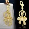 Phone Chain Rhinestone Bowknot Keychains Zinc Zinc Alloy Bow Car Keyrings Female Lady Girl