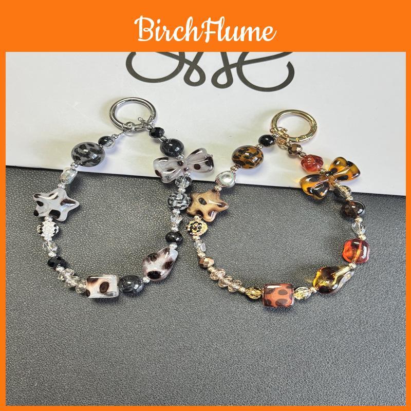 Leopard Print Phone Lanyard Pvc Chain Keychain For Men Women