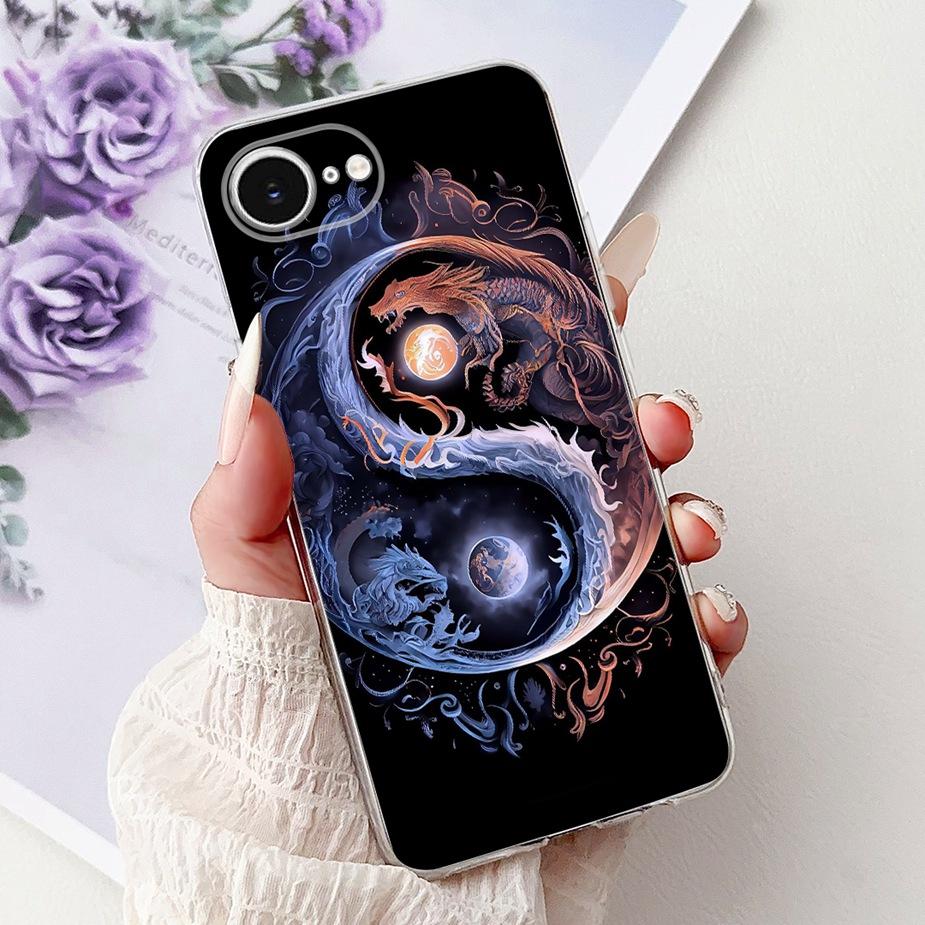 For Apple iPhone 16e Case Cute Cat Lion Painted Cover Soft Slim Phone Case For iPhone SE 4 SE4 2025 iPhone16e 5G Back Cover Bags