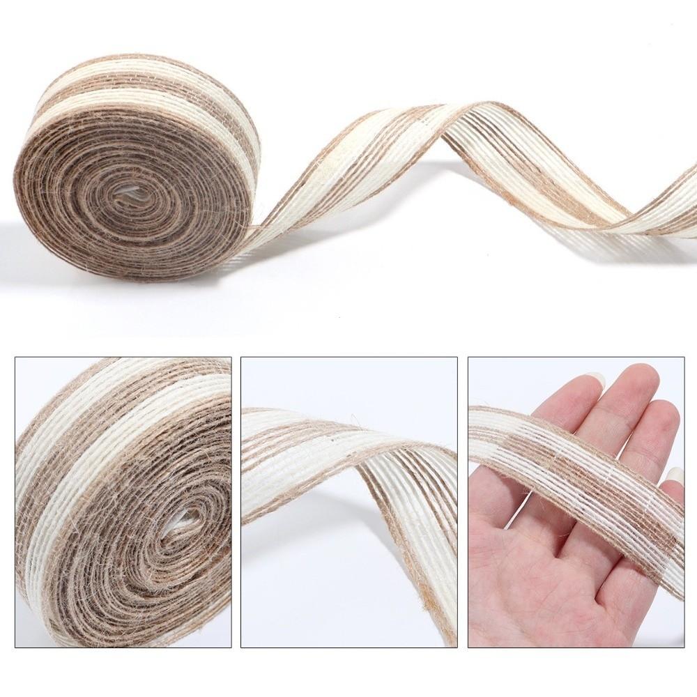 Natural Color Jute Rope White Edge Linen Webbing New Burlap Ribbon Gift Packing
