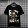 Men's T Shirt Japanese Samurai Cat Pattern Printed Tops Casual Unisex Tops Breathable Comfortable Summer New Oversized Clothing