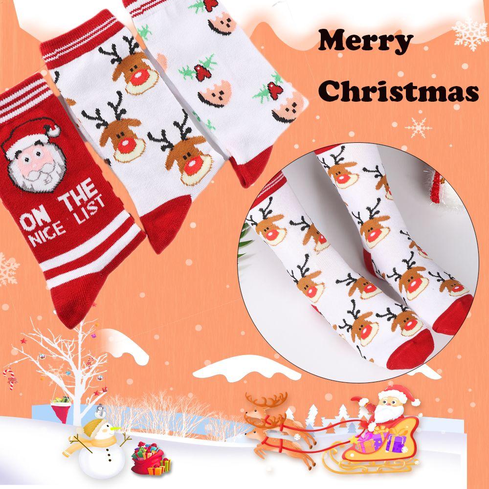 Xmas Gift Cotton Knit Novelty Christmas Socks Man Woman Lady Santa Stockings Santa Claus