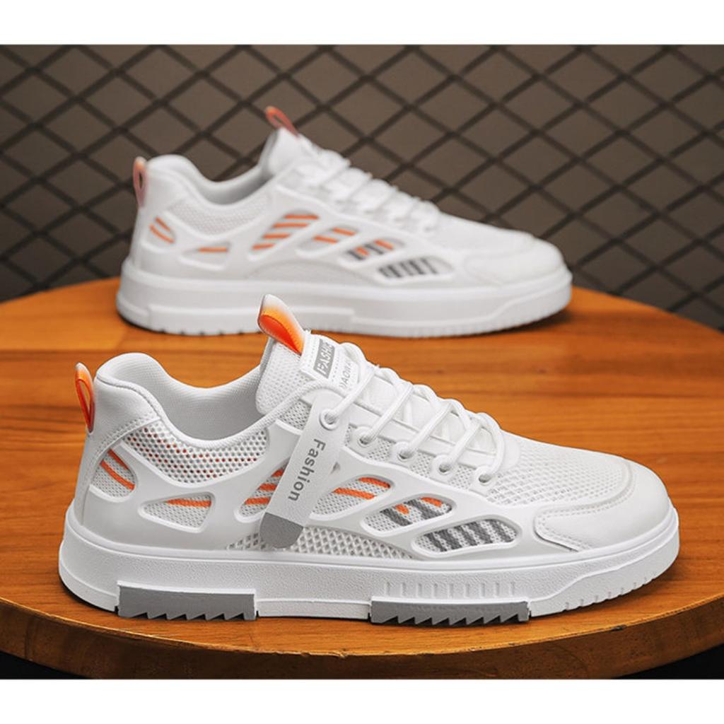 Breathable Mesh Shoes Men's Trend Versatile White Shoes Sports and Leisure Board Shoes Trendy Shoes