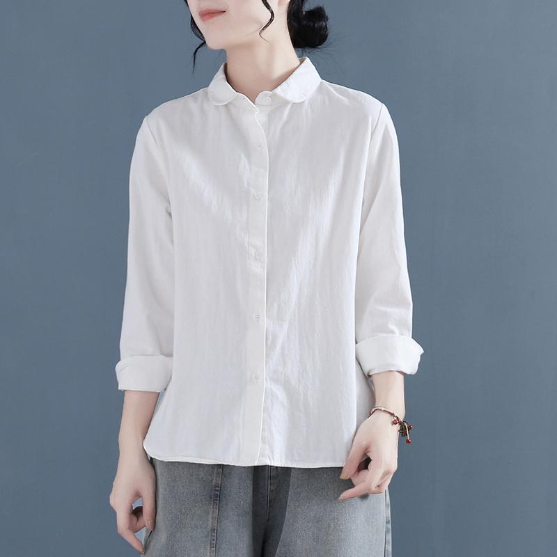 Элегантные женские рубашки, женская рубашка на весну и осень, хлопковая льняная рубашка с длинными рукавами в стиле ретро, деловая модная блузка, популярная персонализированная одежда